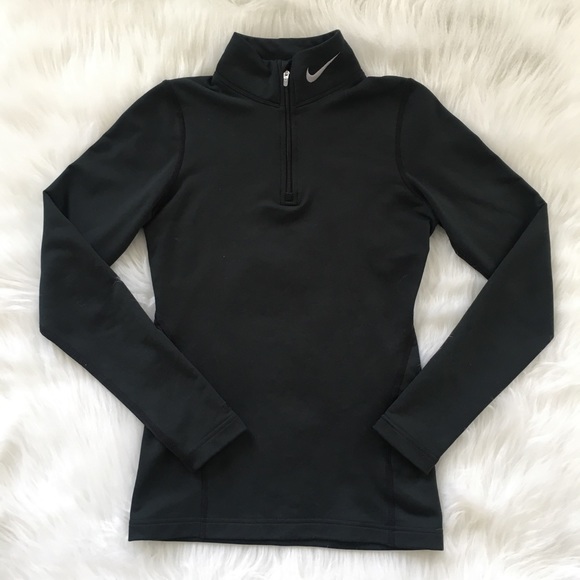 Nike Jackets & Blazers - Nike Dri-FIT Fleece Lined Black Half Zip Jacket